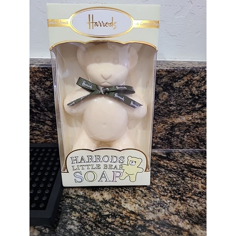 Harrods Fine Soaps Luxury  Honey BEAR Soap 4.2 oz Triple Milled Fresh Cotton